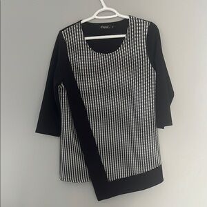 Elegant Black and White Top by Papa Vancouver Size Medium